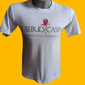 men's Small Vintage T-shirt Rosebud Casino Sioux Reservation Jerzees 1990's USA
